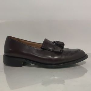 Bostonian Burgundy Leather Kiltie Tassel Men's Slip on Loafers Moc Toe US 9.5 M